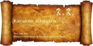 Karakas Klaudia névjegykártya